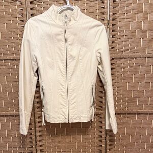 Women's Cream Vegan ‘Leather’ Jacket